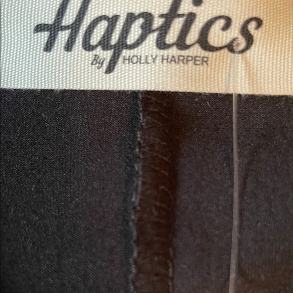 NWT! Haptics Elegant Black and Leopard Print Long Sleeve Top - Picture 2 of 5